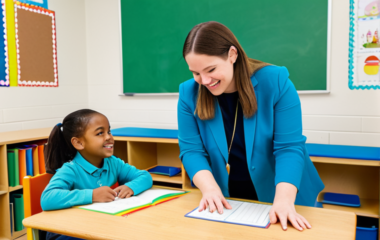 A diverse group of young children, fully clothed in age-appropriate and modest attire, engaged in inclusive play and learning activities within a bright, modern early childhood classroom. A professional early childhood educator, dressed in professional, modest clothing, is gently supervising and guiding them. The classroom features accessible learning stations and a warm, inviting atmosphere, reflecting an equitable education environment. fully clothed, appropriate attire, safe for work, family-friendly, perfect anatomy, correct proportions, natural pose, well-formed hands, proper finger count, natural body proportions, professional photography, high quality.