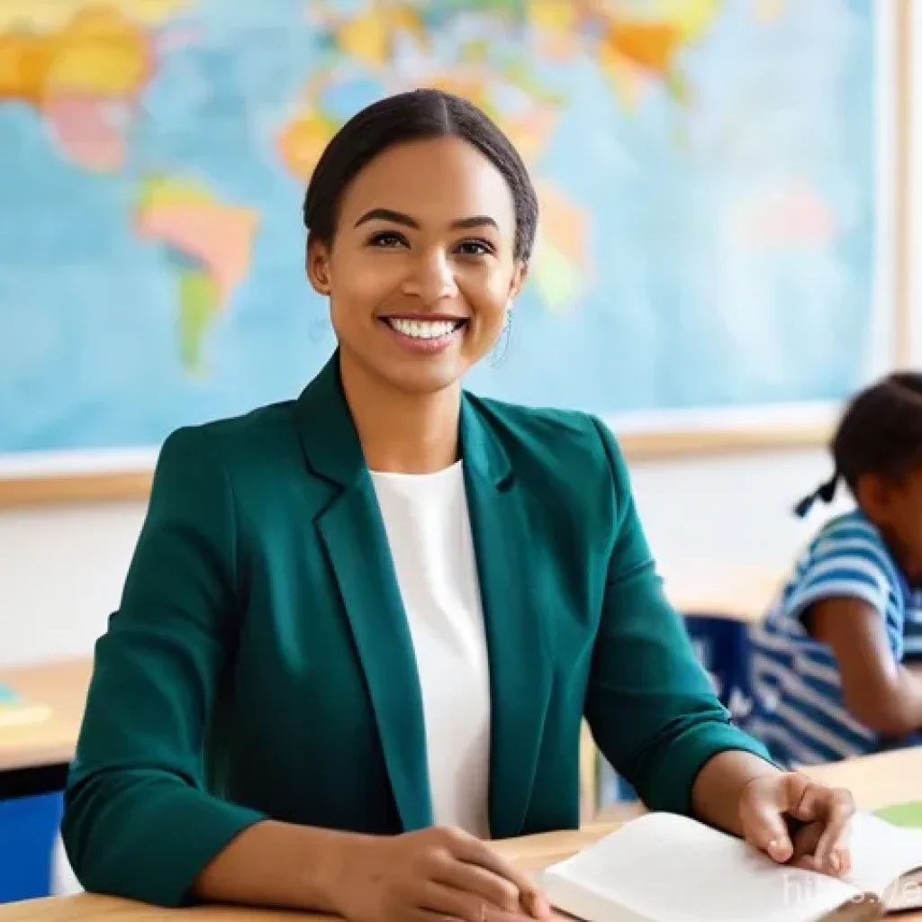 유아교육지도사 경력 중단 후 재취업 성공 사례 - **Prompt:** A confident female early childhood educator, approximately 30-40 years old, stands in a ...