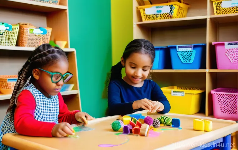 유아교육지도사 강의 계획 작성법 사례 분석 - **Image Prompt: Playful Discovery in a Vibrant Classroom**
    A diverse group of four to six young ...