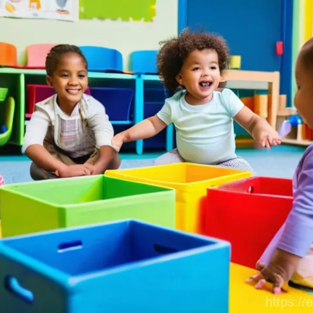 유아교육지도사 근무지에 따른 업무 차이 - **A Vibrant Daycare Center**
    **Prompt:** A diverse group of young children, ranging from infants...