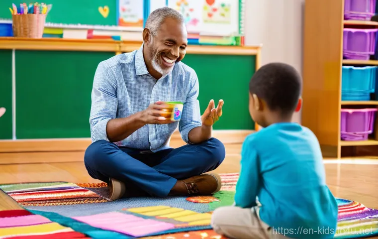 유아교육지도사 경력직 채용 팁 - **Prompt:** A diverse group of preschoolers (aged 3-5) are engrossed in an art and exploration area ...