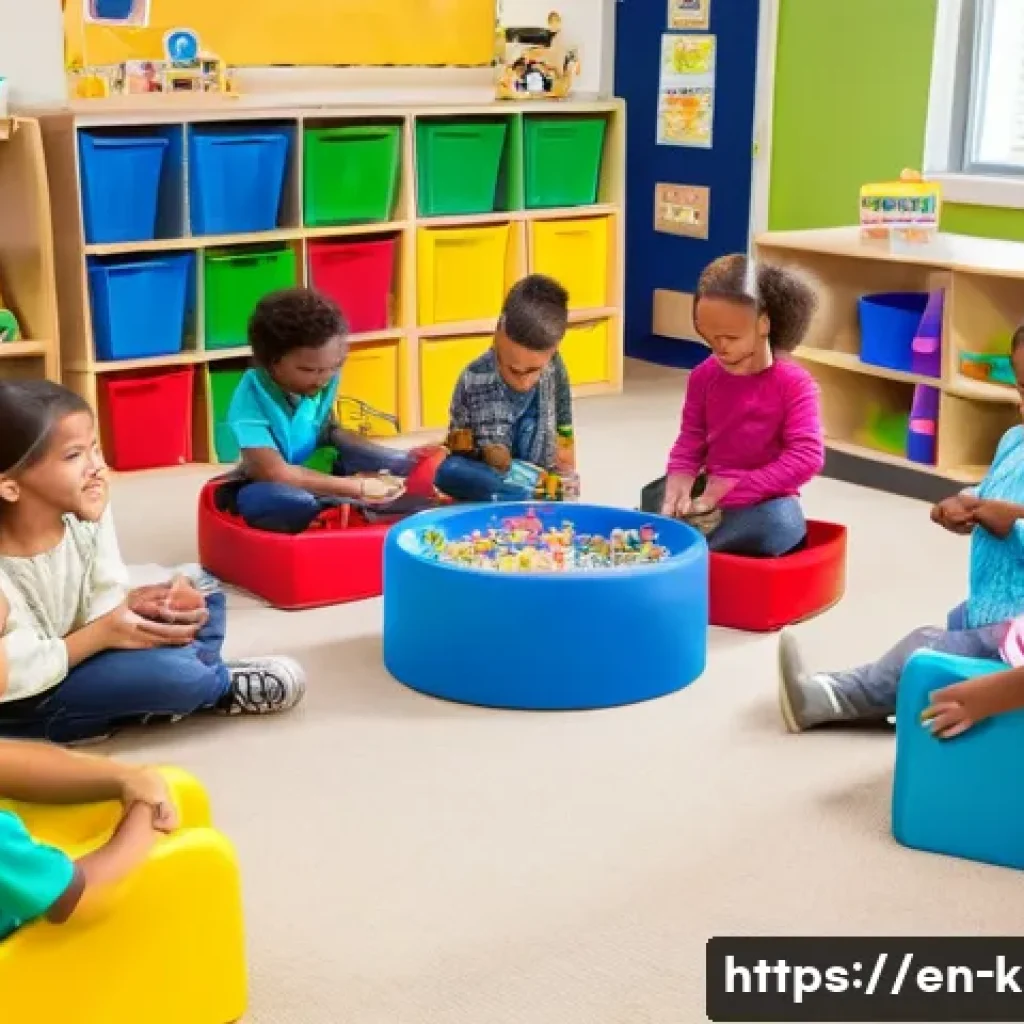 유아교육지도사 교육 심리학의 응용 - A warm and inviting early childhood classroom scene showing diverse toddlers and preschoolers engage...