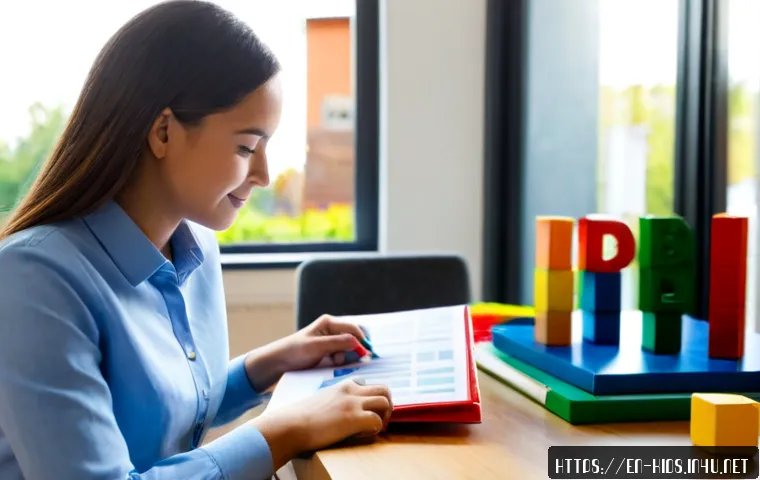 유아교육지도사 직무 인터뷰에서 준비할 점 - Photorealistic early childhood education job interview preparation scene in a bright home office, a ...
